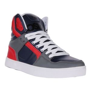 NEW Men's‎ Osiris Clone High-Top Sneakers - Red, Gray, and White Size 8